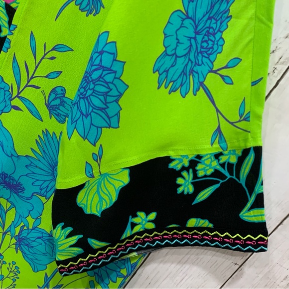 John Mark Embroidered Boho Top Women 2X Tassel Floral Multicolor Kimono Sleeve - Picture 4 of 15